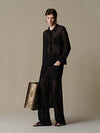 INTO THE EAST 25 Autumn/Winter Khaki Gray/Black Knitted Hollow Straight Pants ITE-E1DGSS021BL20PT-HEI Black (E1DGSS027CM20PT)